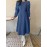 Solid Long Sleeve Casual A-line Denim Dress